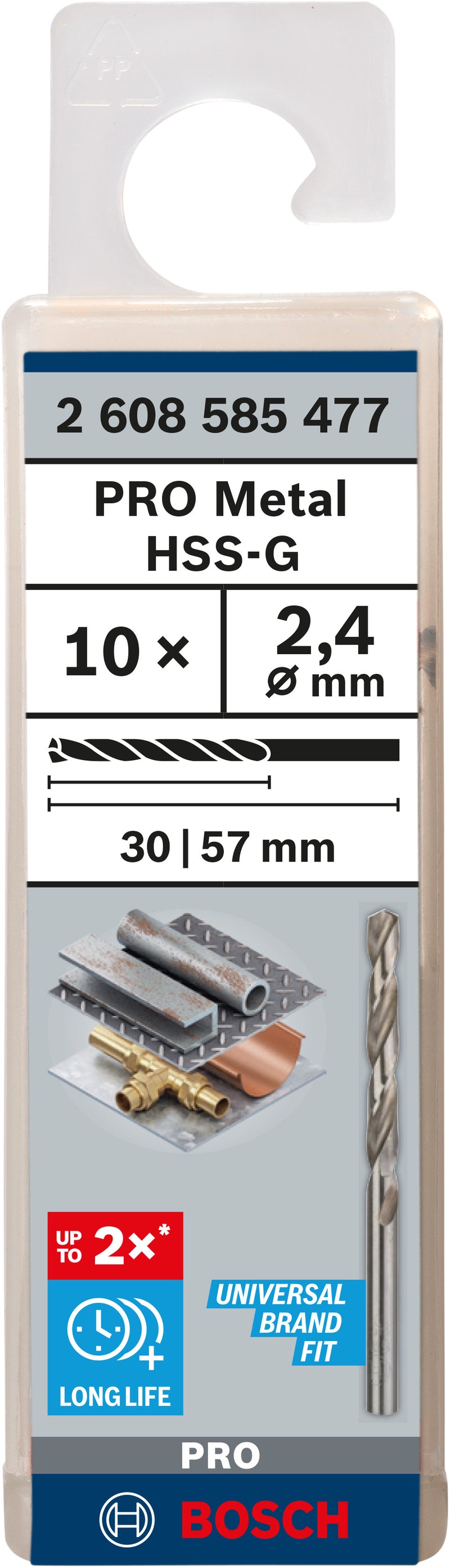 Bosch Twist Drill 2.4 mm HSS-G (10pack)