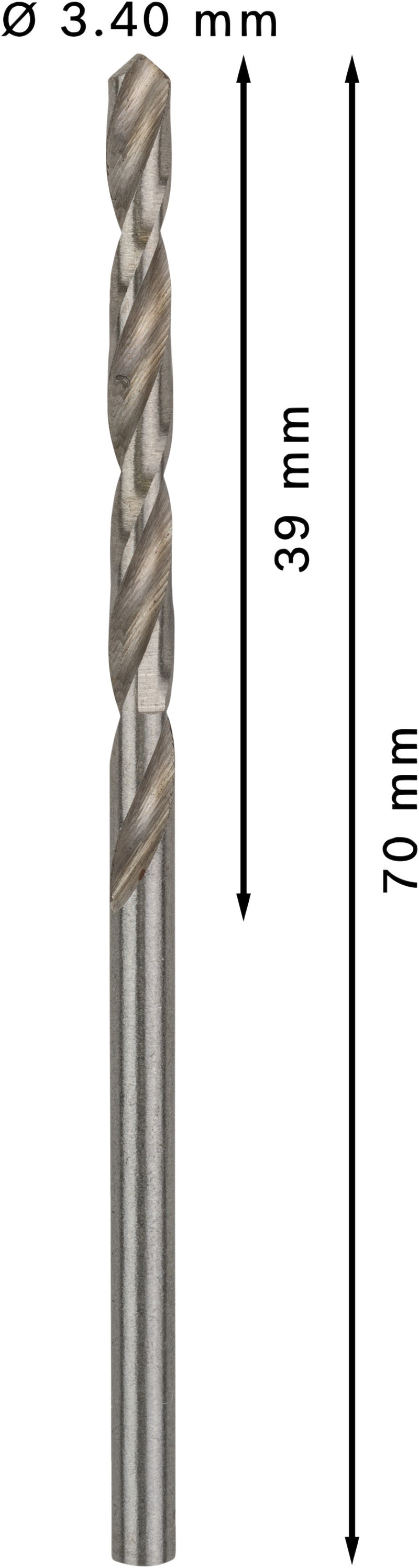 Broca helicoidal Bosch de 3,4 mm HSS-G (paquete de 10)