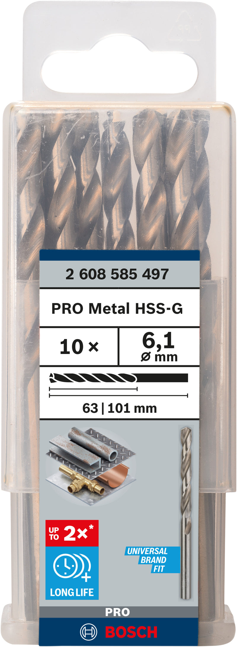 Bosch Twist Drill 6.1 mm HSS-G (10pack)