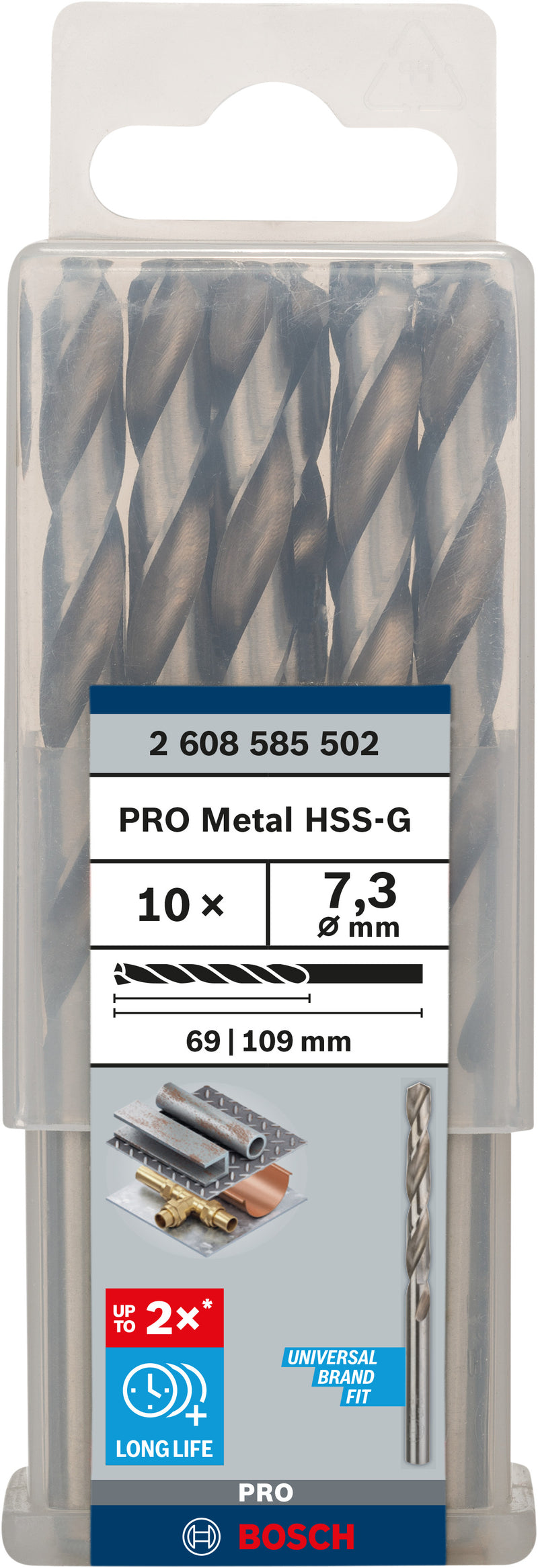 Bosch Twist Drill 7.3 mm HSS-G 135 (10pack)