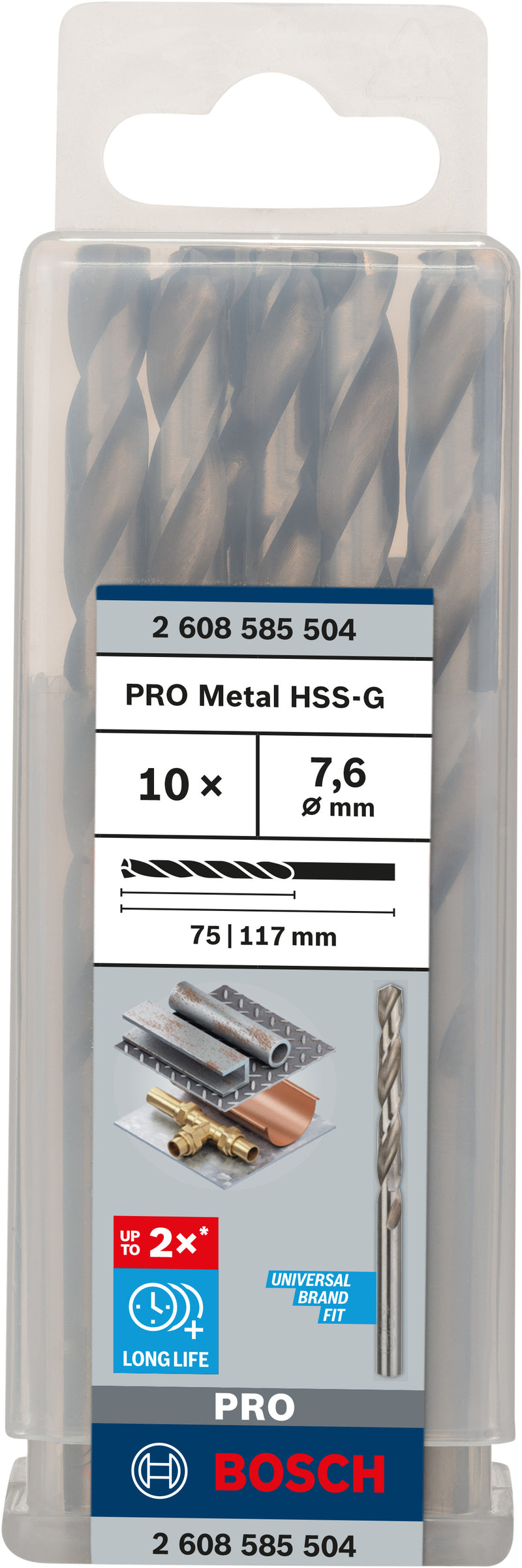 Bosch Twist Drill 7.6 mm HSS-G 135 (10pack)