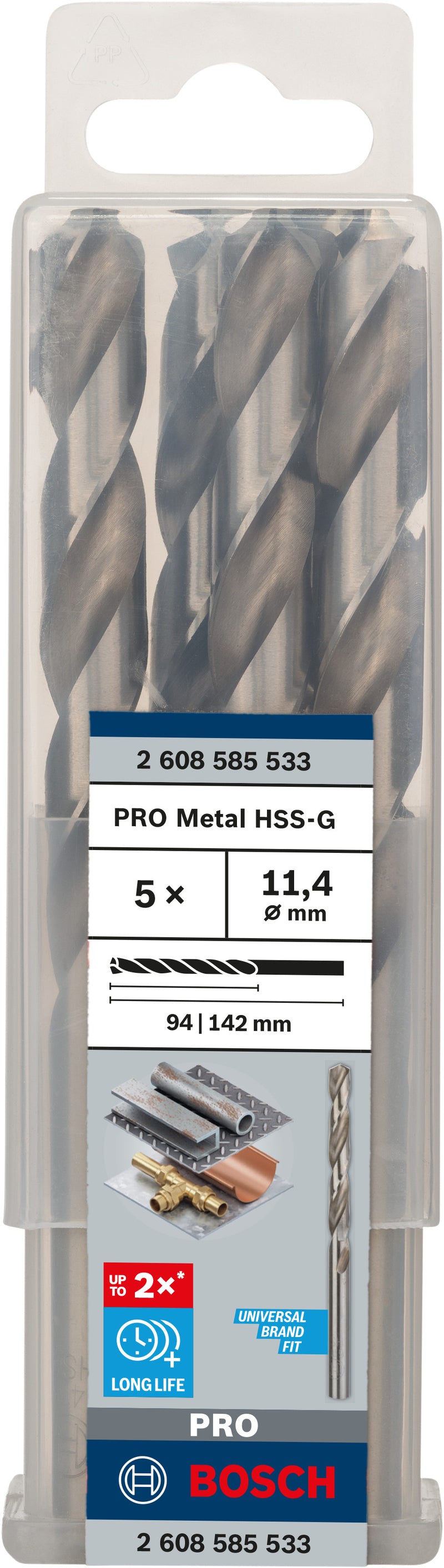 Bosch Twist Drill 11.4 mm HSS-G 135 (5pack)