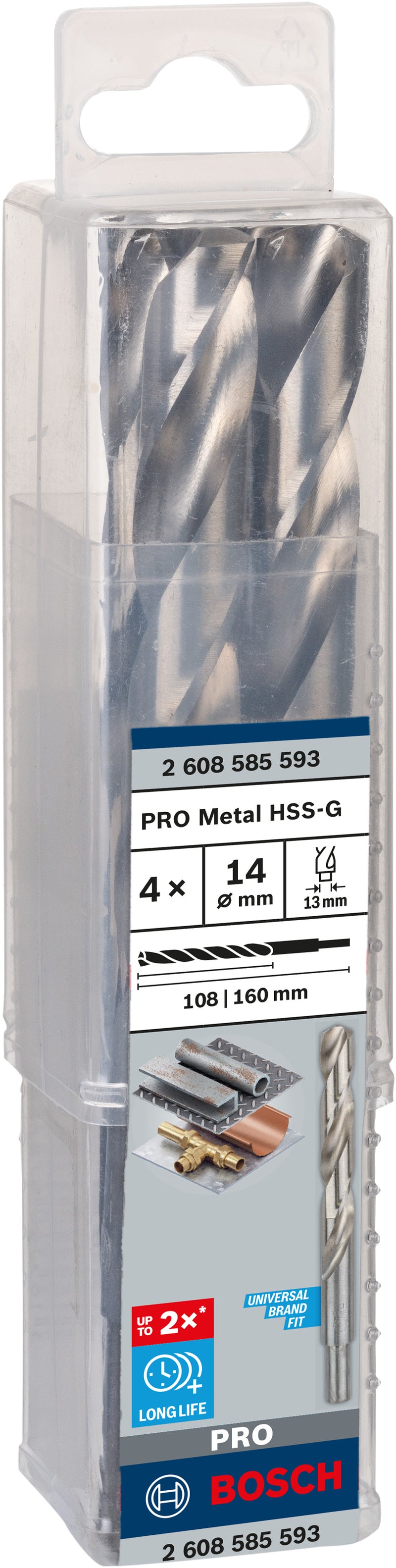 Broca para metal Bosch HSS-G, RedShk, 14 mm, 4p