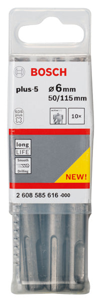 Bosch SDS plus-5 hammer drill bits . 6 x 50 x 115 mm