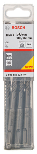 Bosch SDS plus-5 hammer drill bits . 8 x 100 x 165 mm