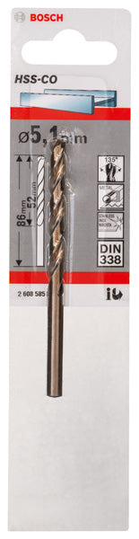 Bosch Drill bit METALL 5,1mm HSS-Co (1pack)