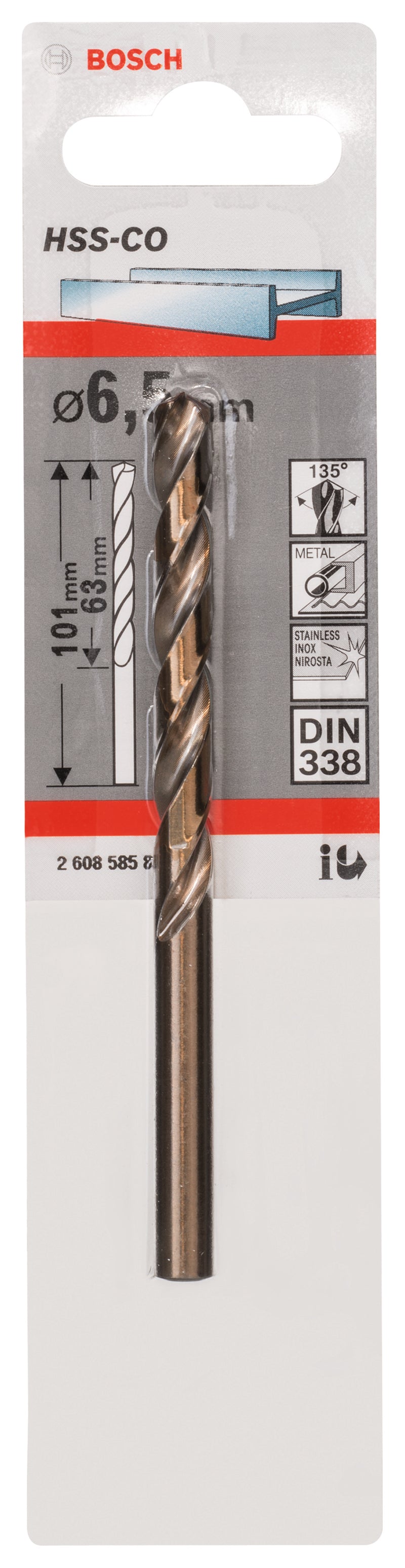 Bosch Drill bit 6,5mm HSS-Co (1pack)
