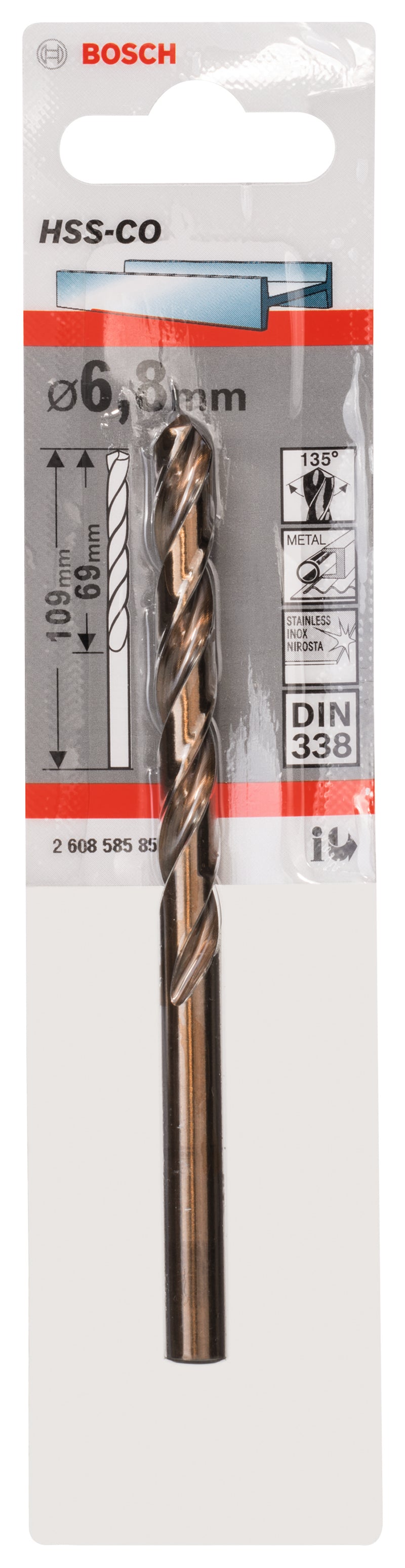 Bosch Drill bit 6,8mm HSS-Co (1pack)