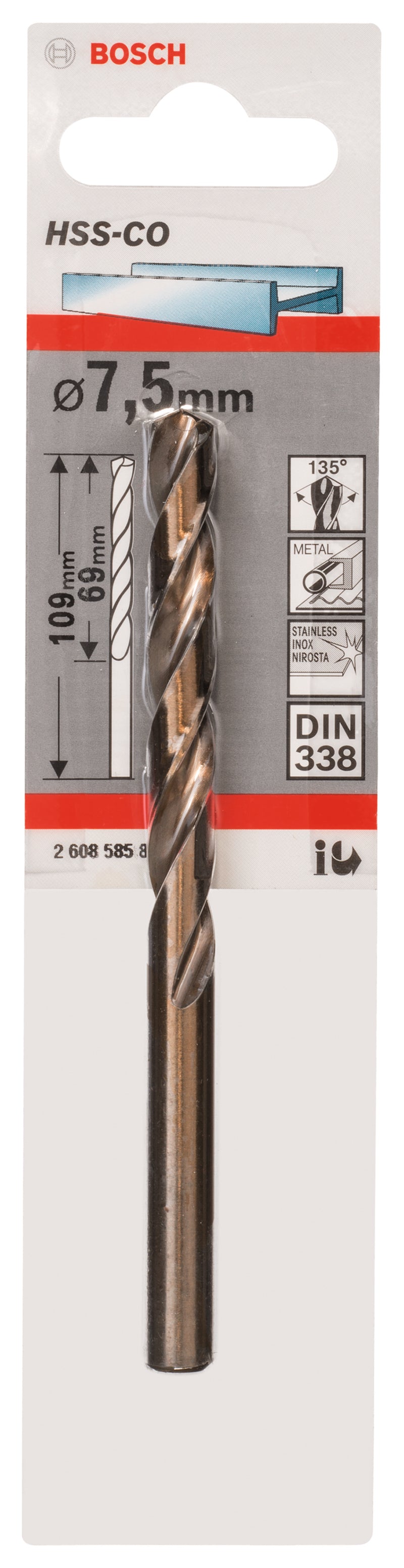 Bosch Drill bit 7,5mm HSS-Co (1pack)