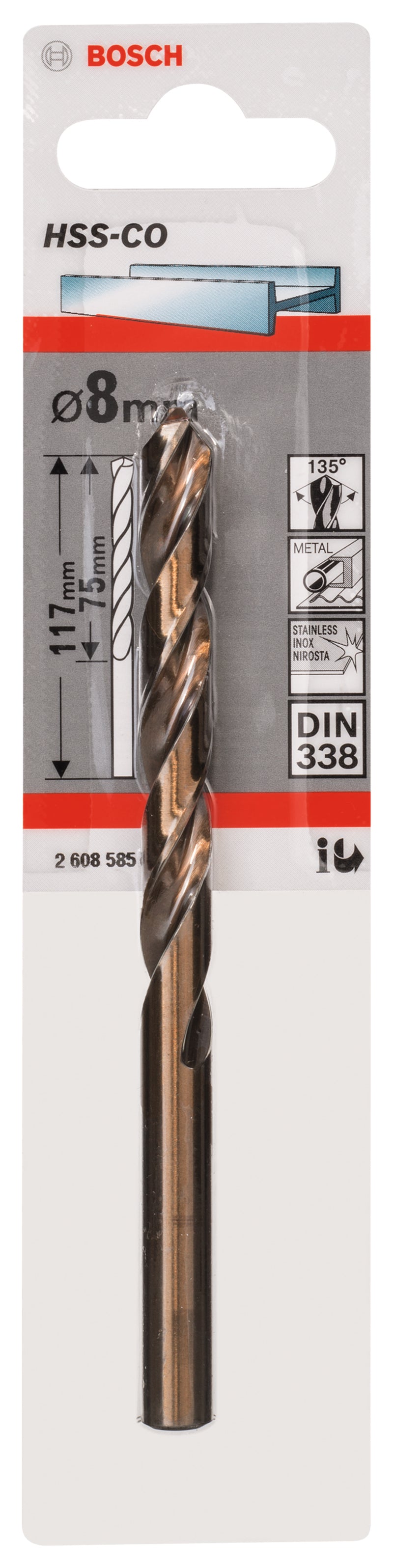 Bosch Drill bit 8,0mm HSS-Co (1pack)
