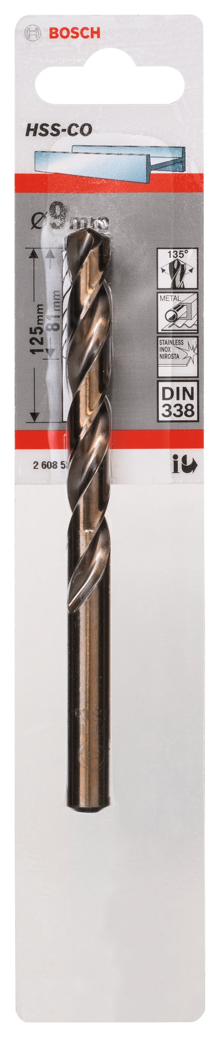 Bosch Drill bit 9,0mm HSS-Co (1pack)