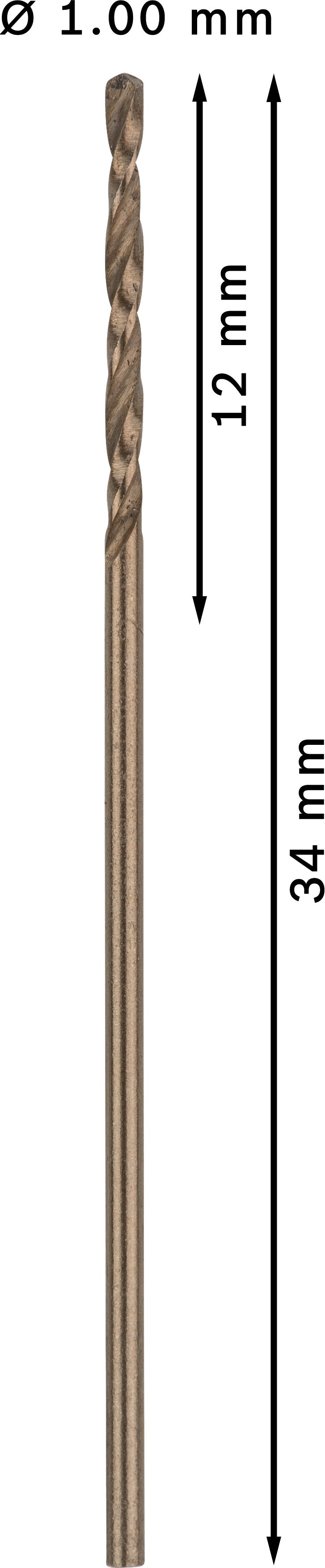 Bosch Twist Drill 1,0mm HSS-Co (10 Pack)