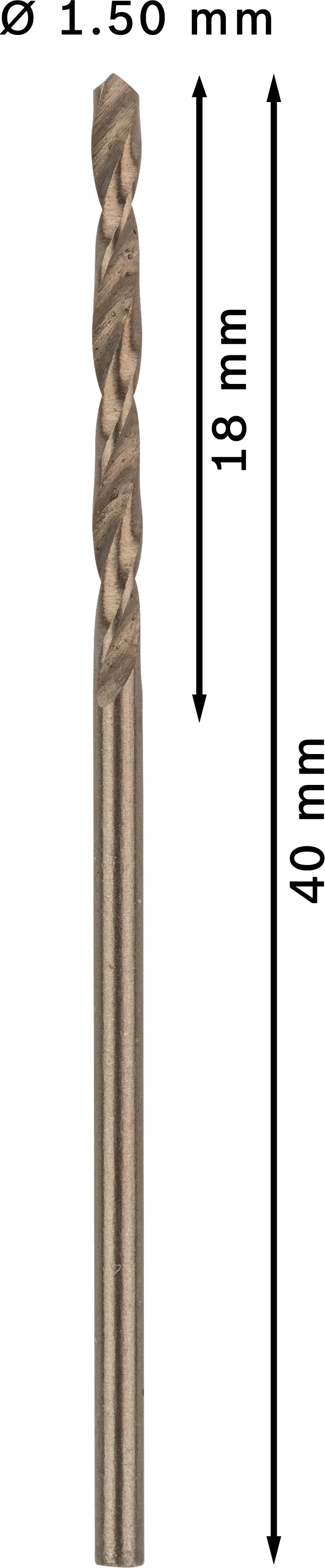 Broca helicoidal Bosch 1,5 mm HSS-Co (embalagem de 10)