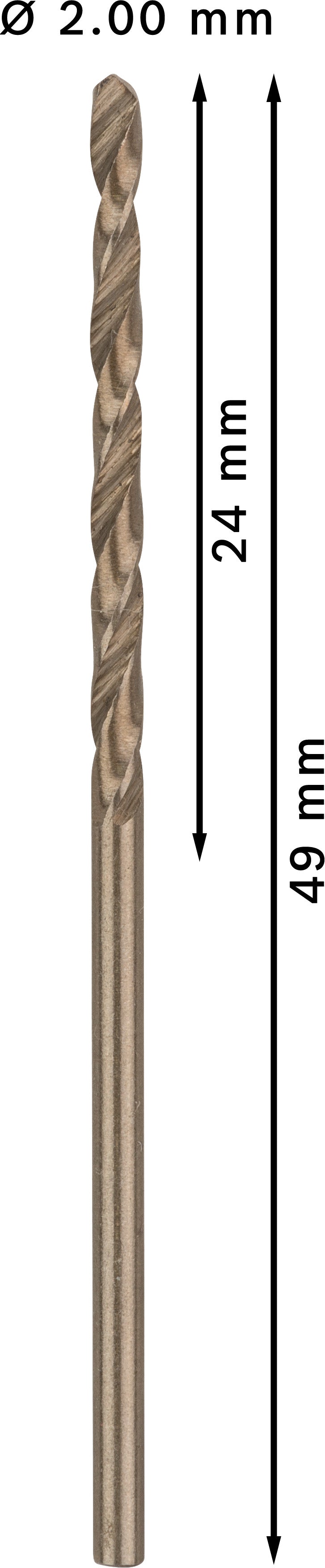 Bosch Twist Drill 2,0mm HSS-Co (10 Pack)