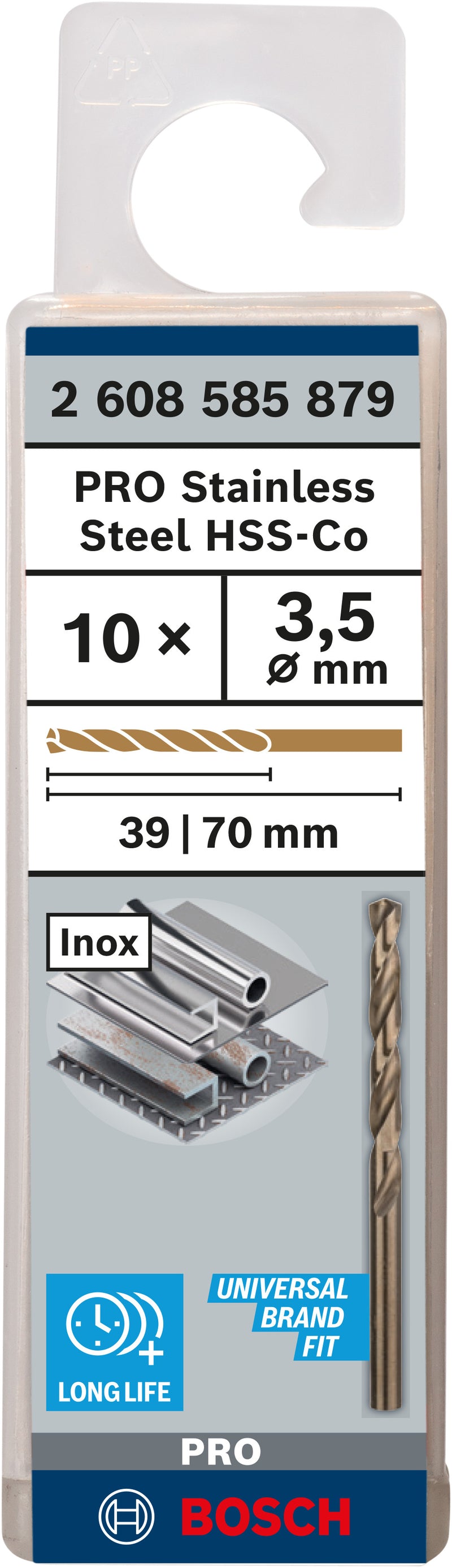 Bosch Twist Drill 3,5mm HSS-Co (10 Pack)