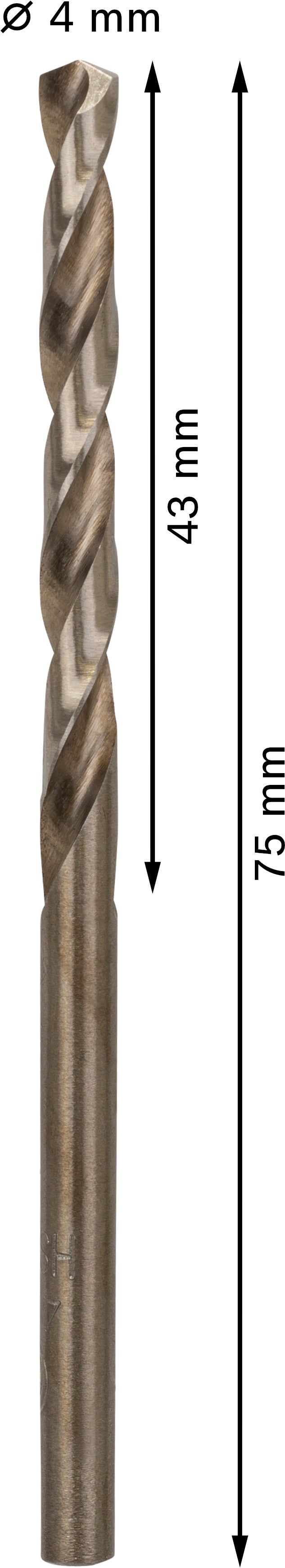 Broca para metal Bosch HSS-Co, 4,0x75 mm, 10 unid.