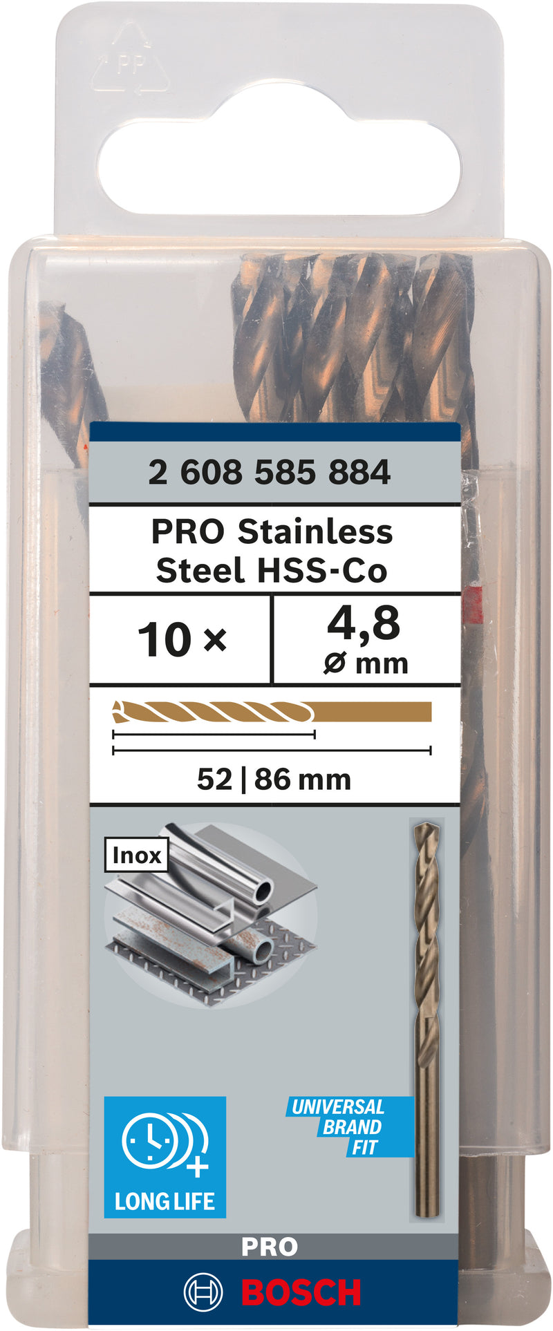 Bosch Twist Drill 4,8mm HSS-Co (10 Pack)