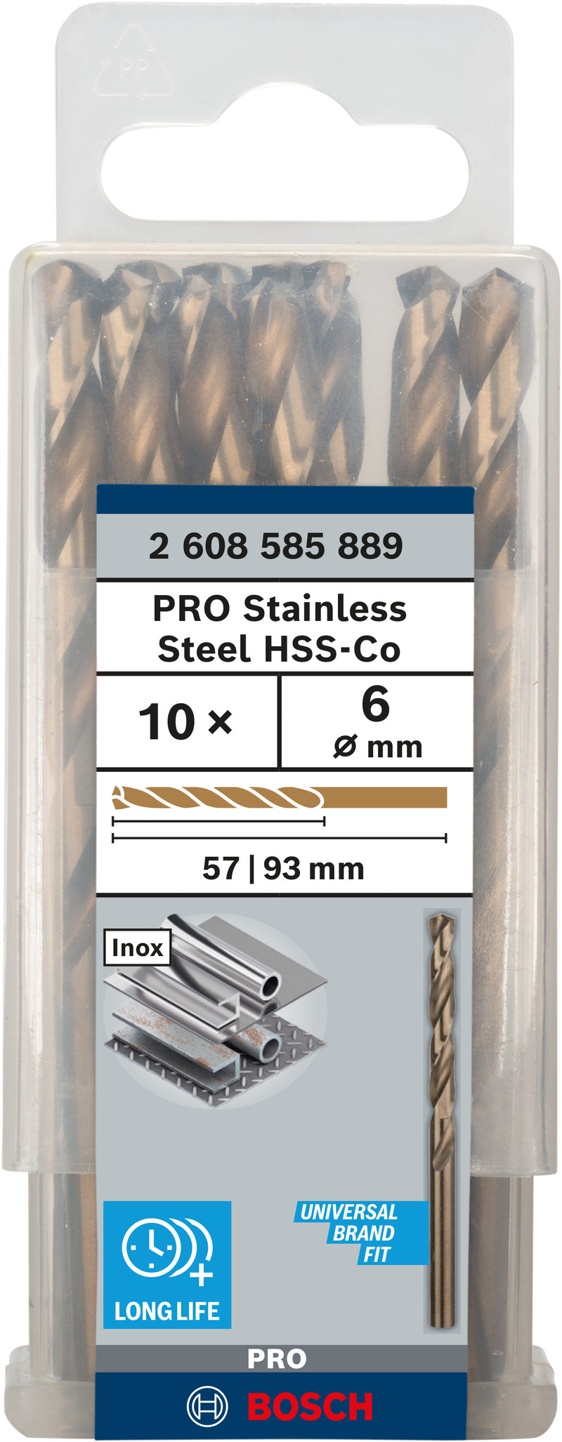 Broca para metal Bosch HSS-Co, 6,0x93 mm, 10 unid.