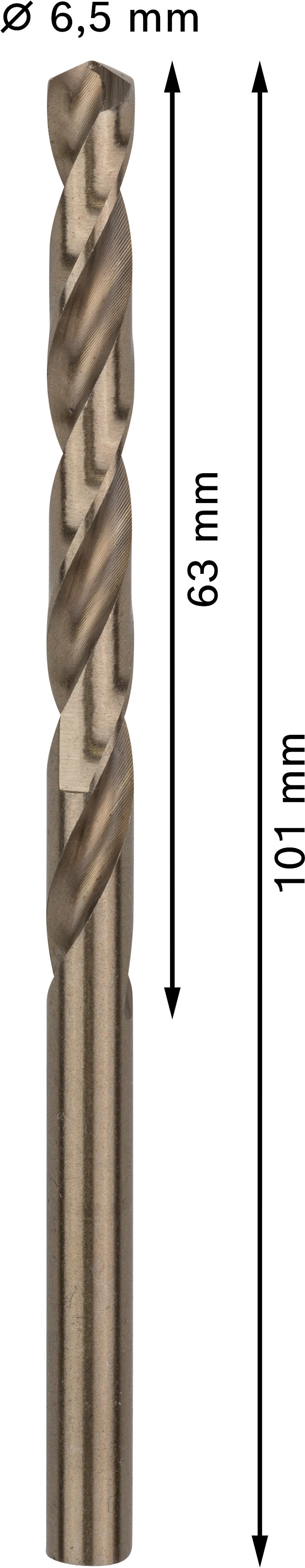 Bosch Metal Drill Bit HSS-Co, 6.5x101mm, 10pcs