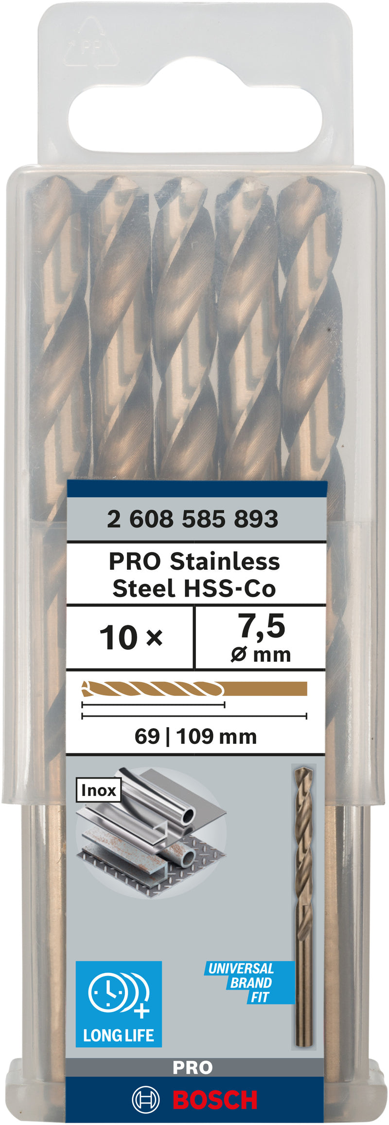 Bosch Twist Drill 7,5mm HSS-Co (10 Pack)