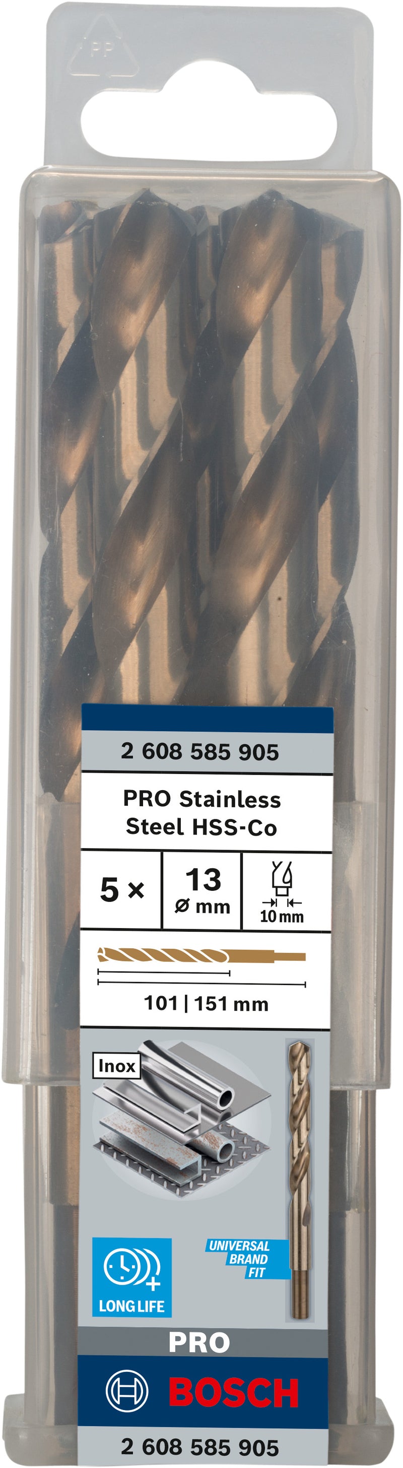 Broca para metal Bosch HSS-Co, 13,0x151 mm, 5 unid.