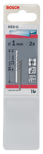 Bosch 1,0mm HSS-G (2pack)
