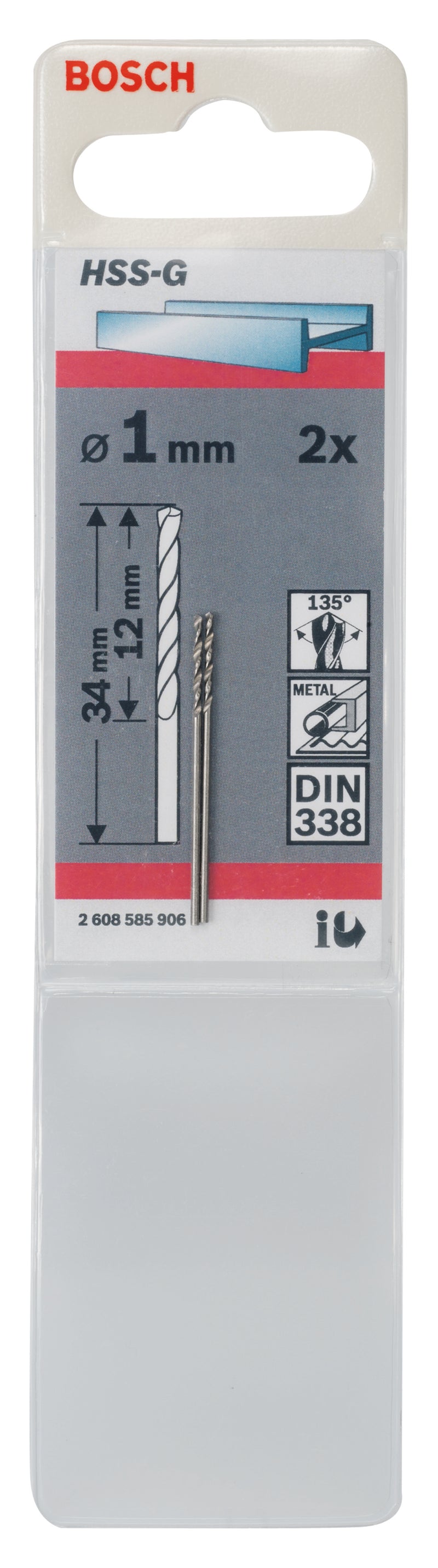 Bosch 1,0mm HSS-G (2pack)