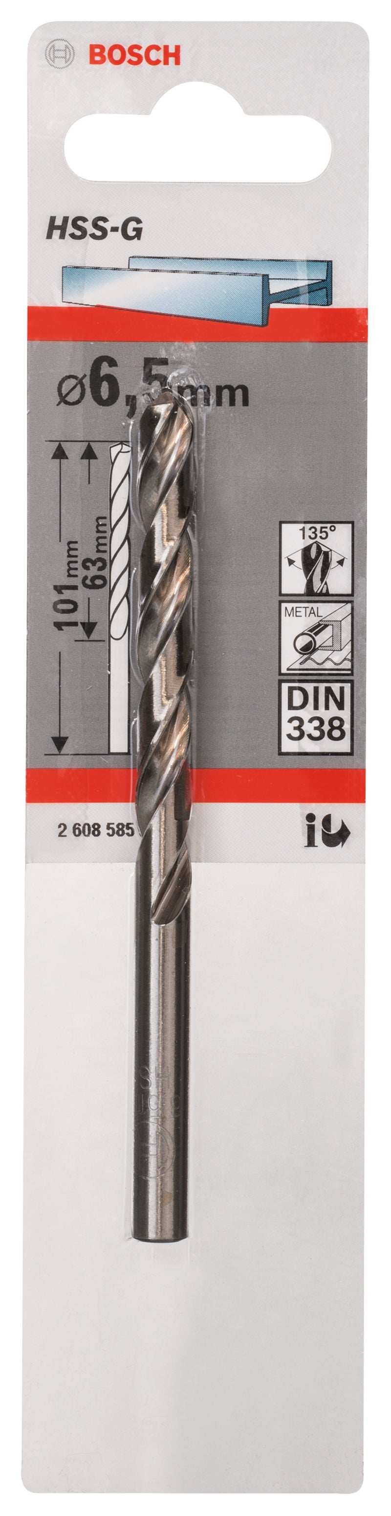 Bosch 6,5mm HSS-G (1pack)
