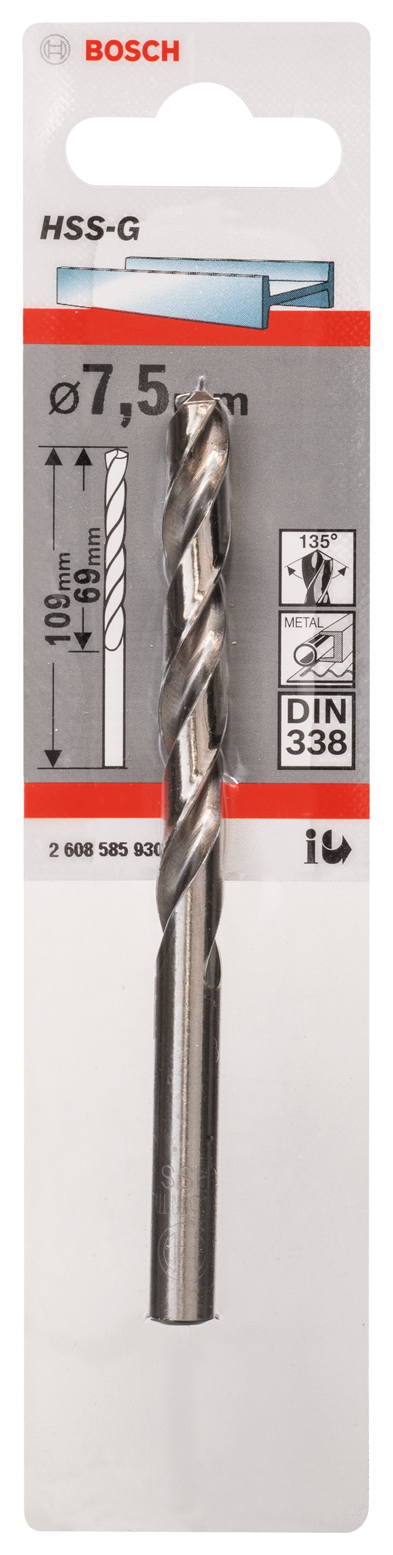 Bosch 7,5mm HSS-G (1pack)