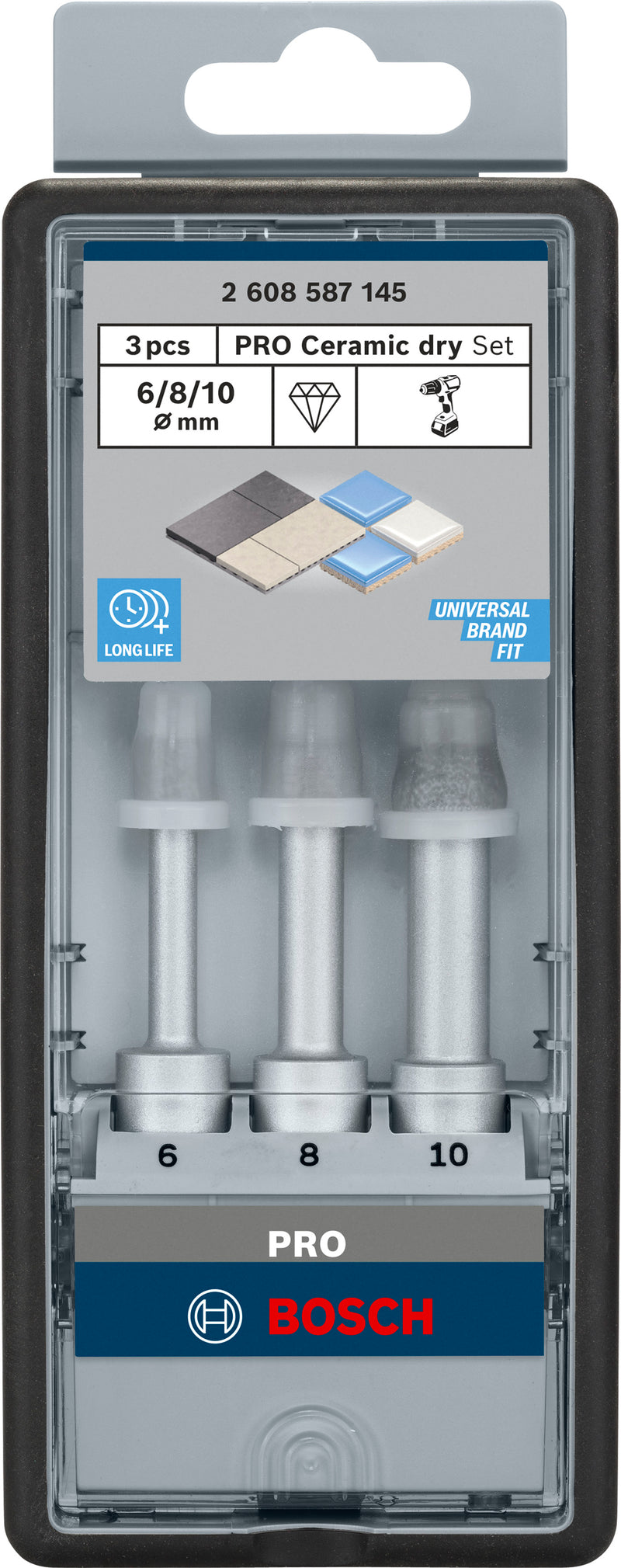 Bosch EasyDry Diamond Bit set 6, 8, 10mm