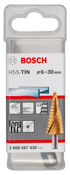 Broca escalonada Bosch HSS TiN 6-30 mm