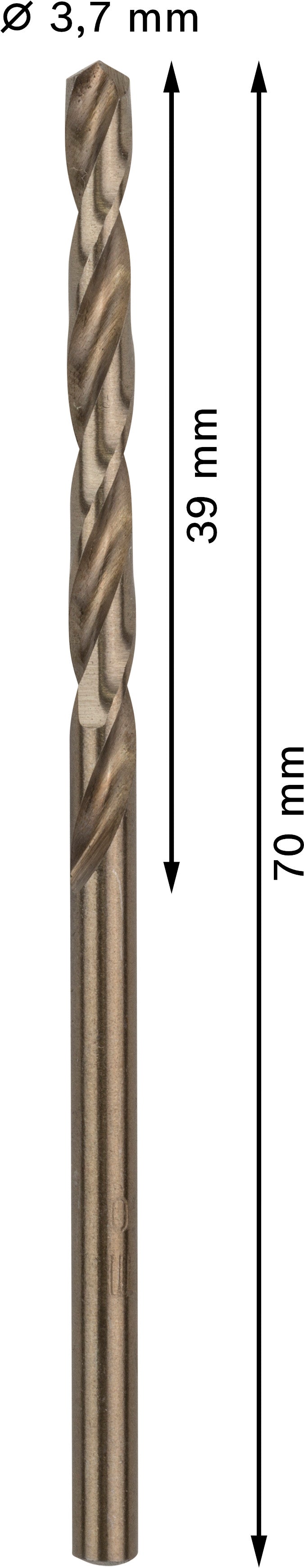 Broca para metal Bosch PRO de acero inoxidable HSS-Co, 3,7 x 39 x 70 mm, 10 uds.