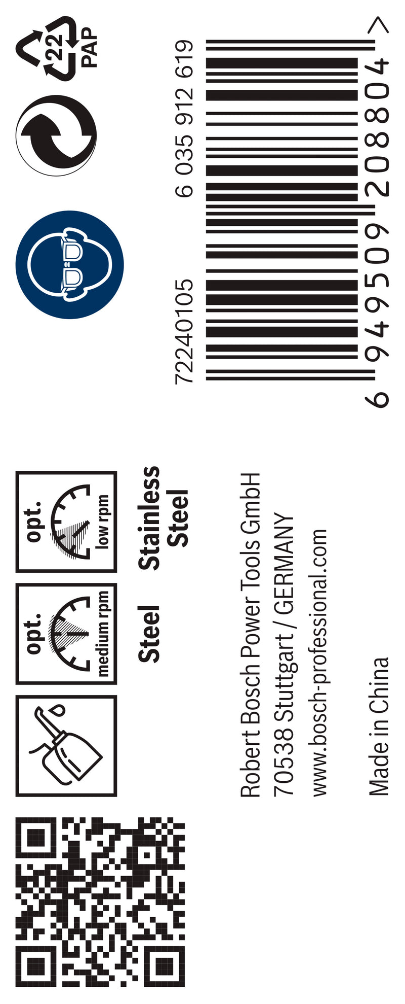 Bosch PRO Stainless Steel HSS-Co metal drill, 6.2 x 63 x 101 mm, 10 pcs.