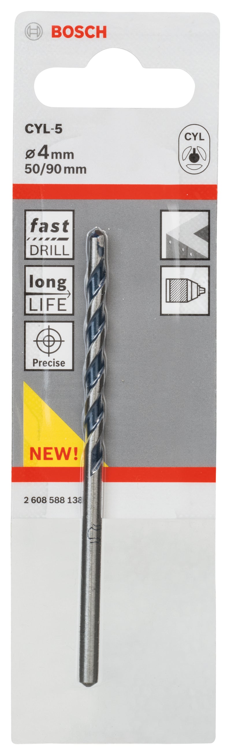 Bosch Carbide-Tipped Drill 4X50X90