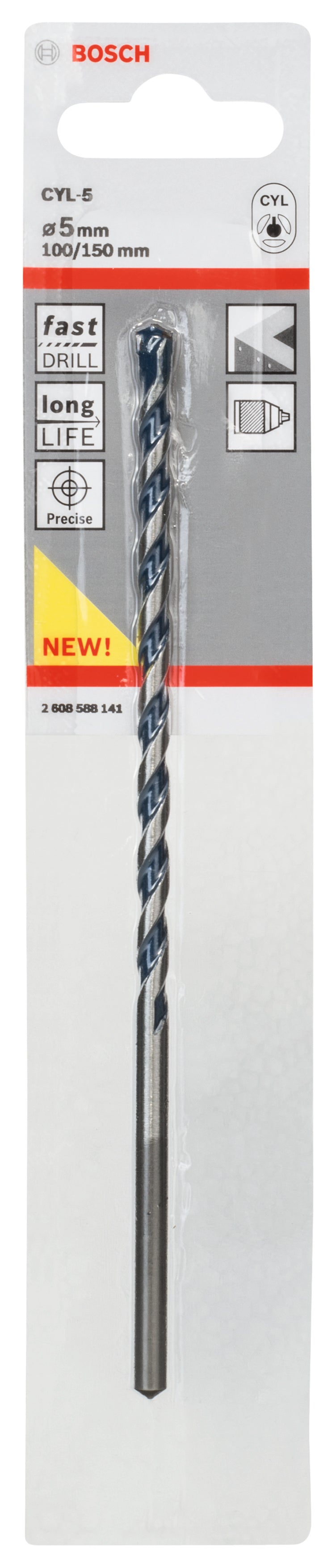 Broca con punta de carburo Bosch 5X100X150