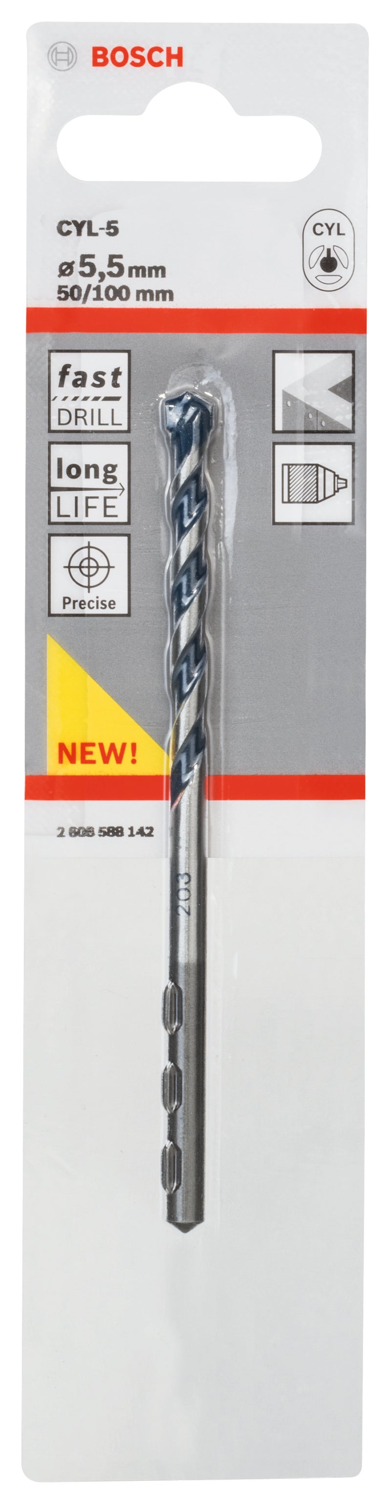 Bosch Carbide-Tipped Drill 5.5X50X100