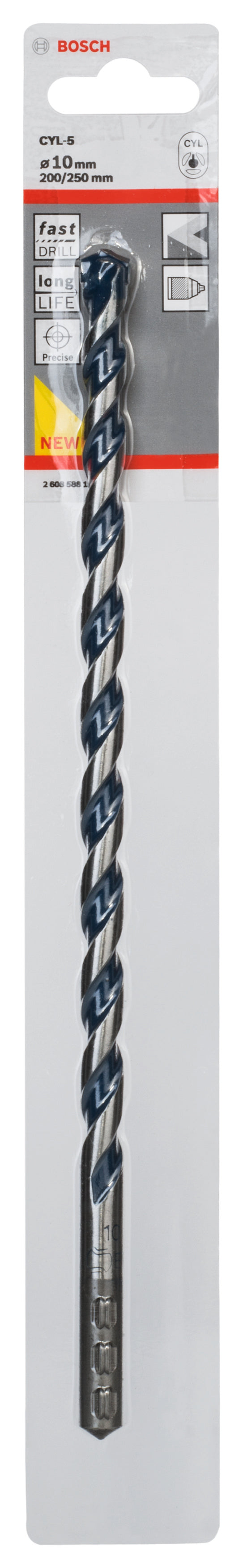 Broca con punta de carburo Bosch 10X200X250