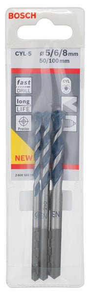 Bosch Set 3 CYL-5, Ø 5, 6, 8 x 50 x 100 mm