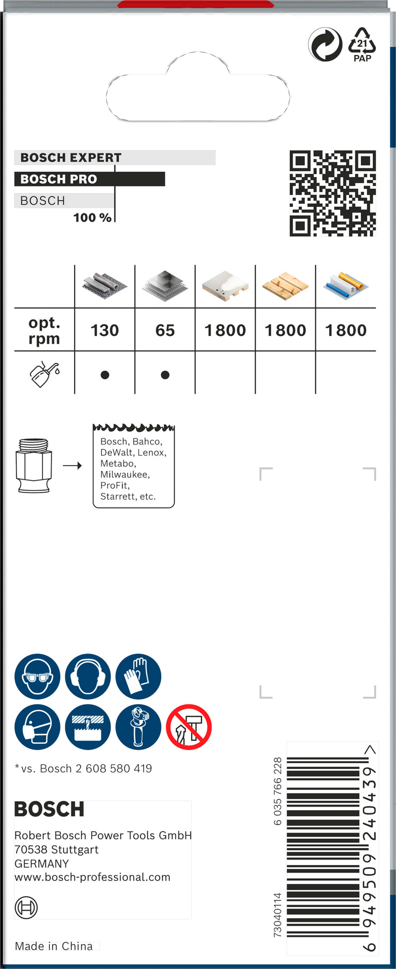 Bosch PRO PC Plus Lochsägen Set, 68mm, 5 Stk.