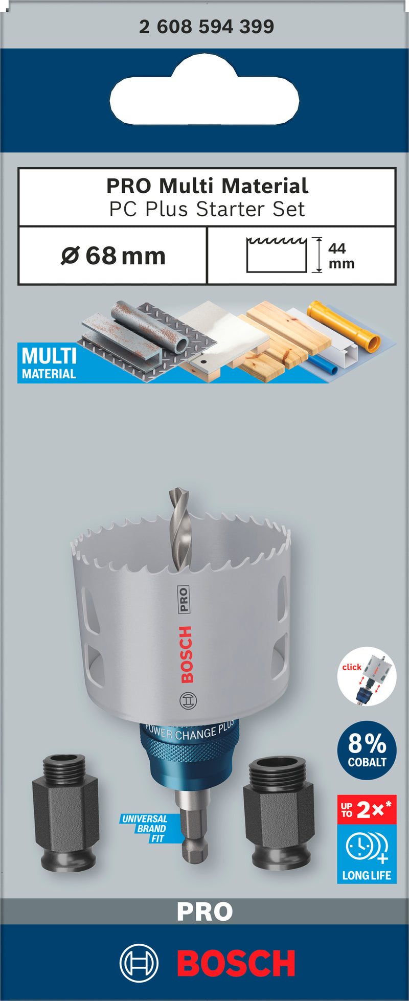 Bosch PRO PC Plus Lochsägen Set, 68mm, 5 Stk.