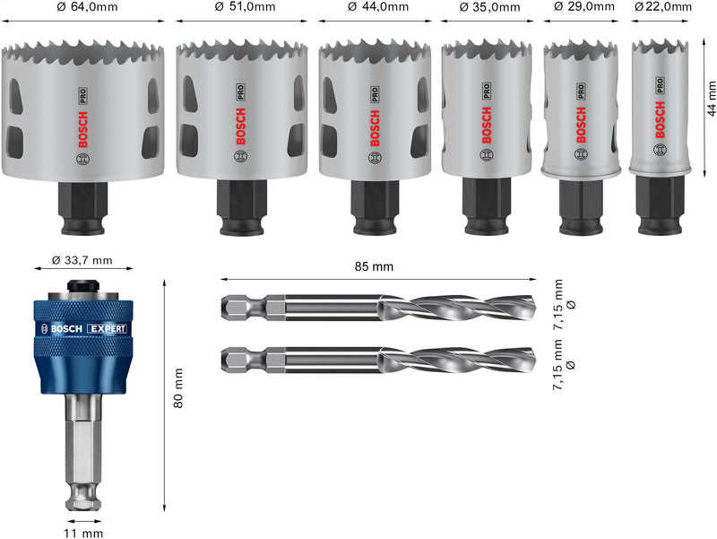 Conjunto de serras copo Bosch P MM B 9P