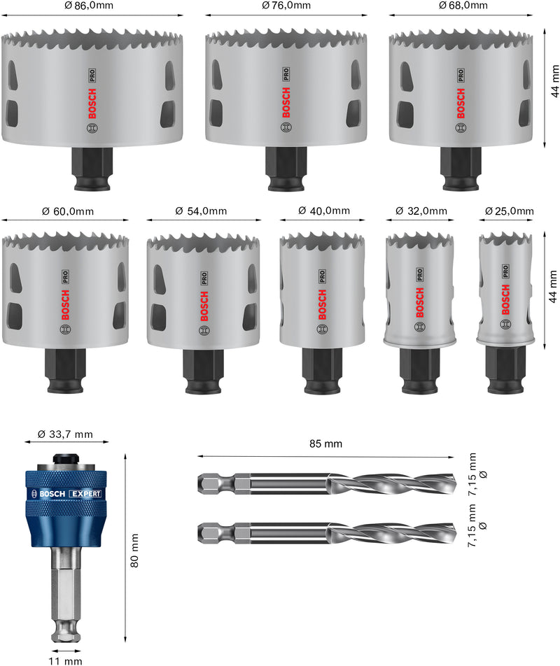 Bosch Hole Saw Set P MM B 11P Set
