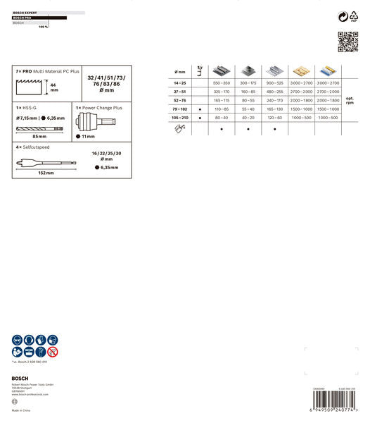 Juego de sierras de corona Bosch P MM B 13P