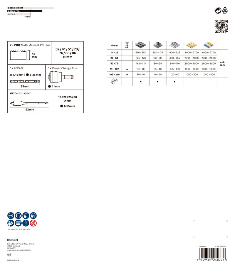 Juego de sierras de corona Bosch P MM B 13P