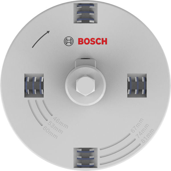 Hole saws, Bosch Accessories sets (Wood and Drywall Arbored Hole Saw Set, 46; 53; 60; 67; 74; 81 x 31 mm)