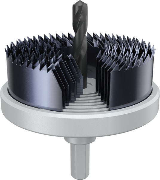 Sierras de corona, juegos de accesorios Bosch (juego de sierras de corona con mango para madera y yeso, 26; 32; 39; 45; 51; 58; 64 x 18,5 mm)