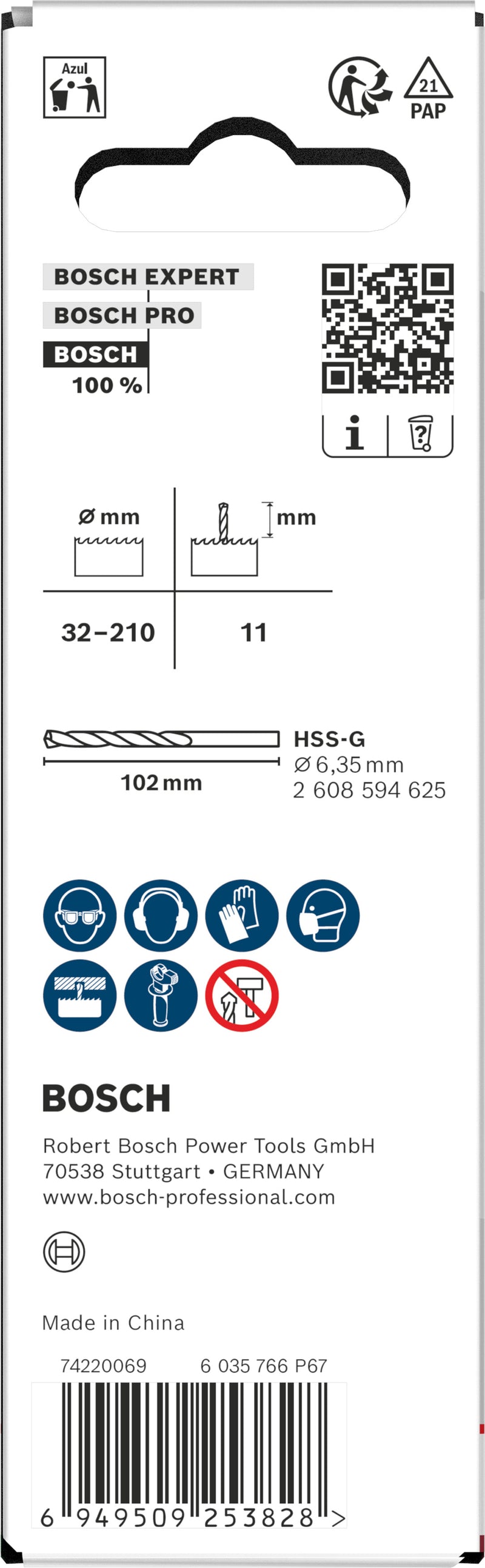 Accesorios para sierras de corona Bosch (husillo de sierra de celdas y broca de centrado, 32-210 x 44 mm)