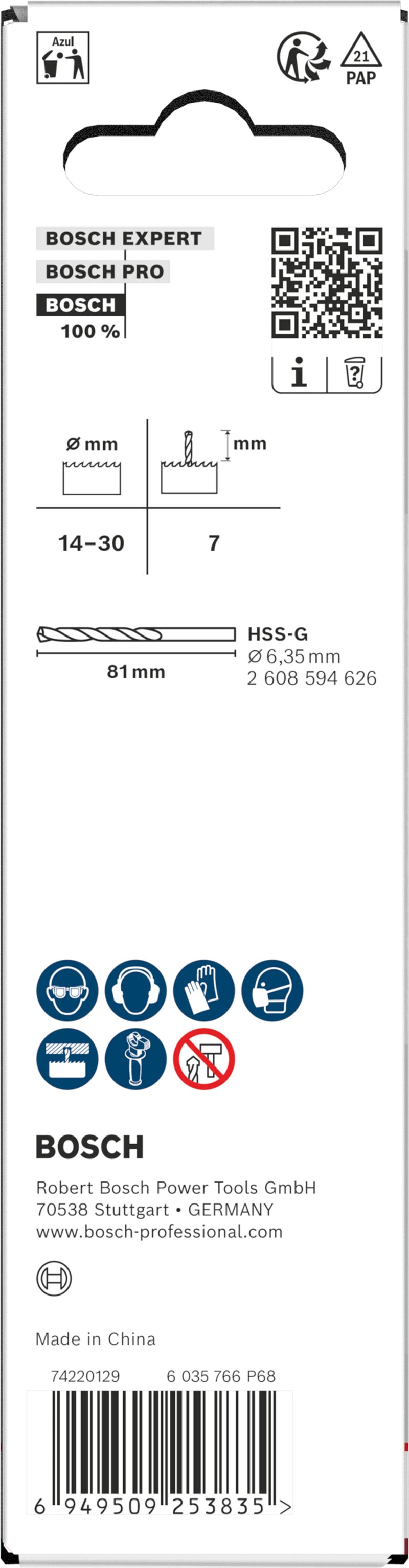 Serras craneanas Bosch Accessories (Eixo e broca de centrar para serra craniana, 14-30 x 44 mm)