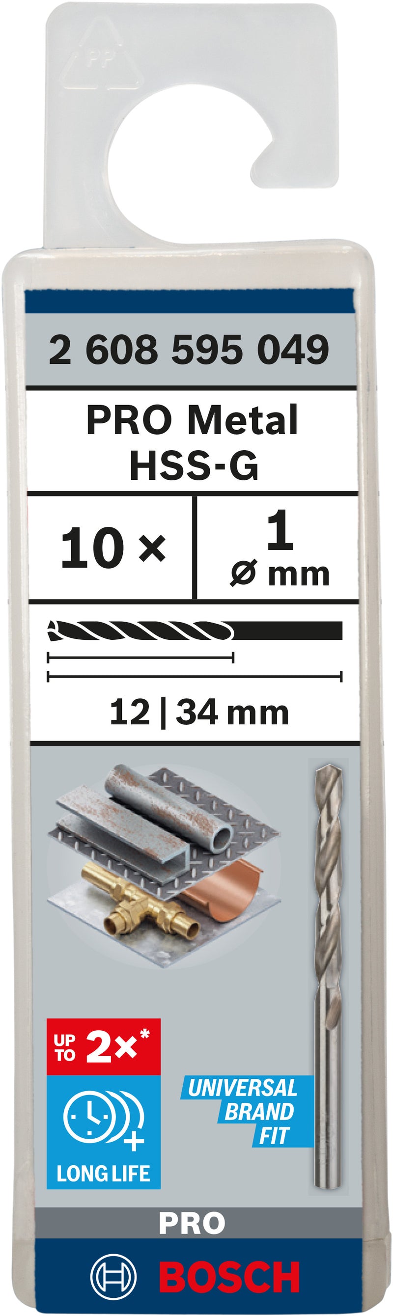 Bosch Twist Drill 1.0 mm HSS-G (10pack)