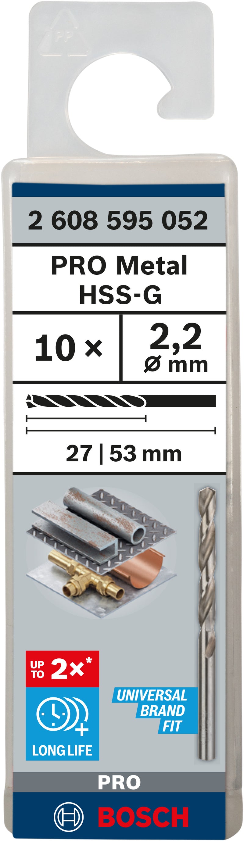 Bosch Twist Drill 2.2 mm HSS-G (10pack)